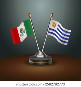 Mexico and Uruguay table flags relation with gradient backgrund