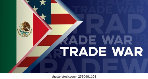 Mexico U.S. tariffs on goods, trade war, tax economic concept. Crisis, competition tensions, tax, tariffs, trade, partnership, sanctions, duties partnerships between US and others