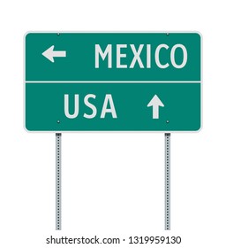 Mexico or USA directions road sign