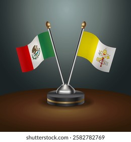 Mexico and Vatican City table flags relation with gradient backgrund