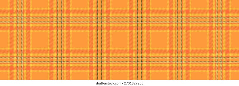 Patrón de textura de tartán a cuadros de Vector de México sin costuras. Suavidad textil tela de fondo a cuadros en la paleta de colores naranja y ámbar.