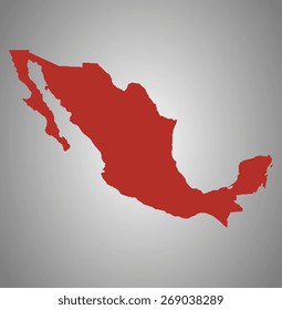 Mexico. Vector country shape outline. High detail map.