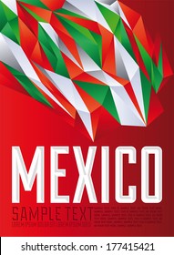 Mexico - Vector geometric background - modern flag concept - Mexico colors