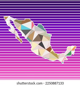Mexico vector illustration. Mexico design on gradient stripes background. Technology, internet, network, telecommunication concept. Stylish vector illustration.