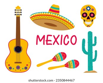Mexico vector illustration set. Cinco De Mayo