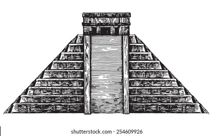 Mexico vector logo design template. Mexican pyramid or historic architecture icon.