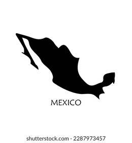 Icono del mapa vector de México, ilustración de la silueta de México.