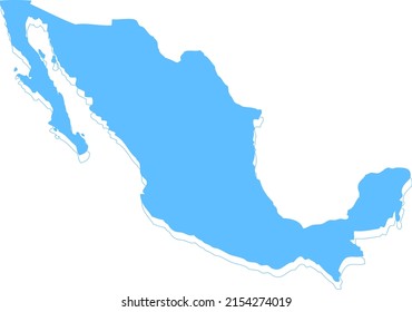 Mapa vectorial de México. Estilo minimalista dibujado a mano.