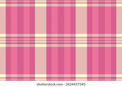 Mexico vector plaid check, model tartan textile texture. Gingham seamless background pattern fabric in pink and lemon chiffon colors palette.
