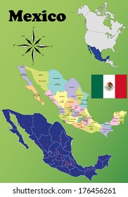 Mexico vector set. Isolated.