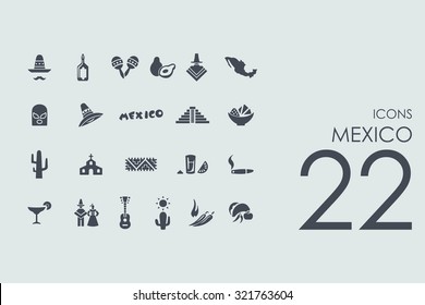 Mexico Vector Set Of Modern Simple Icons