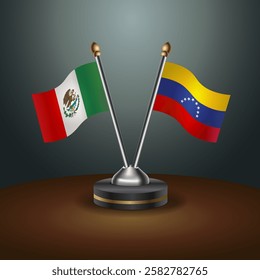 Mexico and Venezuela table flags relation with gradient backgrund