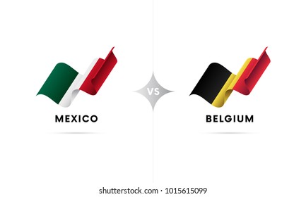 Mexico versus Belgium. Football. Vector illustration.