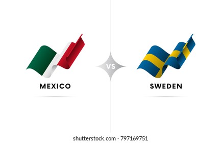 Mexico versus Sweden. Football. Vector illustration.