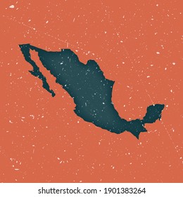 Mexico vintage map. Grunge map of the country with distressed texture. Mexico poster. Vector illustration.