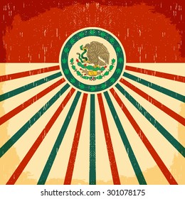 Mexico vintage patriotic poster    card vector design  mexican holiday decoration