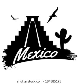 Mexico in vintage style poster, vector illustration