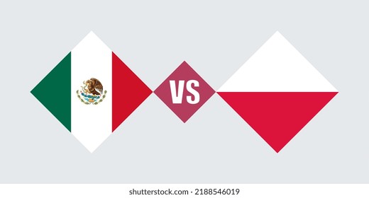 Mexico vs Poland flag concept. Vector illustration.