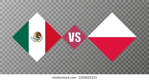 Mexico vs Poland flag concept. Vector illustration.