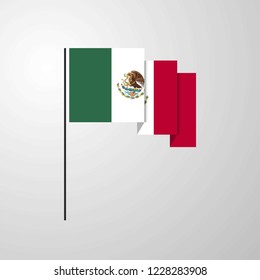 Mexico waving Flag creative background