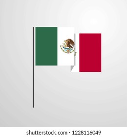 Mexico waving Flag design vector