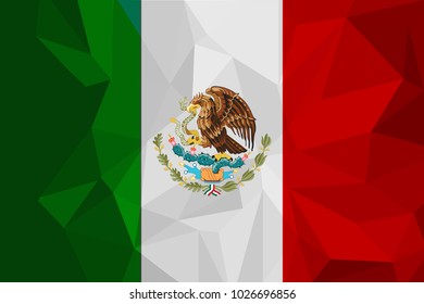 Mexico waving flag. Mexico national flag background texture. Vector illustration.