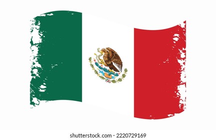 mexico wavy grunge Brush Flag Design
