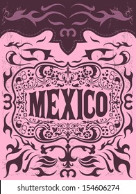 Mexico western elements set - mexican holiday vector poster