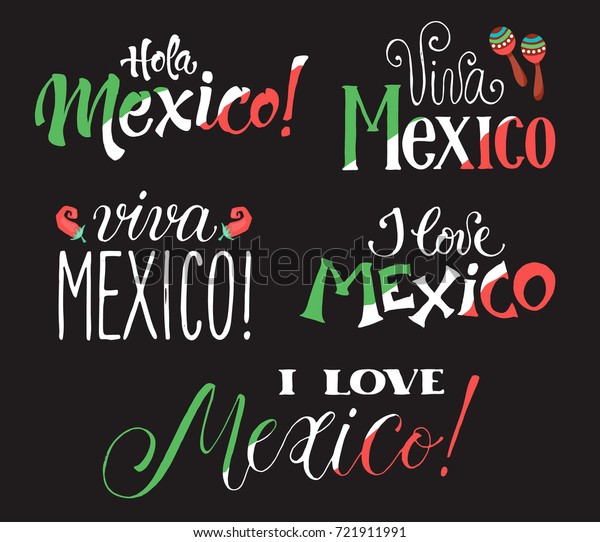 Mexico Wording Isolated On White Background Stock Vector (Royalty Free ...