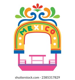 mexico xochimilco trajinera tourism illustration