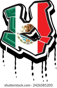 Mexico Y Hand Lettering Graffiti vector template