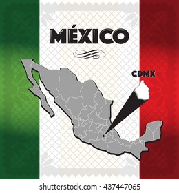 Mexico's cut out paper map