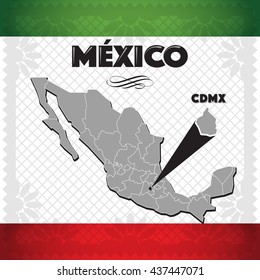 Mexico's cut out paper map