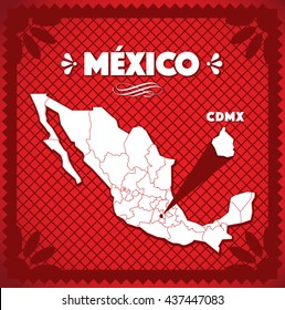 Mexico's cut out paper map