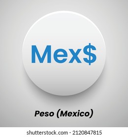 Mexico's International Currency symbol Peso vector illustration template. Can be used as badge, sticker, emblem, and label design.