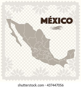 Mexico's vintage cut out paper map