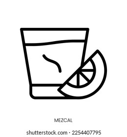 mezcal icon. Line Art Style Design Isolated On White Background