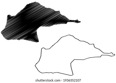 Me-Zochi District (Democratic Republic of Sao Tome and Principe, Saint Thomas and Prince) map vector illustration, scribble sketch Me Zochi map