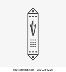 Mezuzah doorpost line icon. Jewish home protection. Vector  illustration