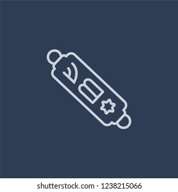 Mezuzah icon. Trendy flat vector line Mezuzah icon on dark blue background from Religion  collection. 