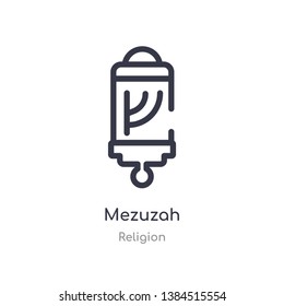 mezuzah outline icon. isolated line vector illustration from religion collection. editable thin stroke mezuzah icon on white background