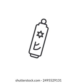 Mezuzah outlined icon isolated on white background