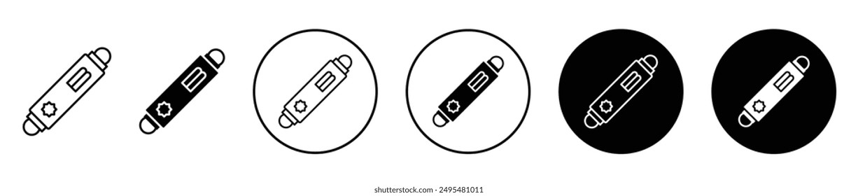 Mezuzah thin line vector icon set.