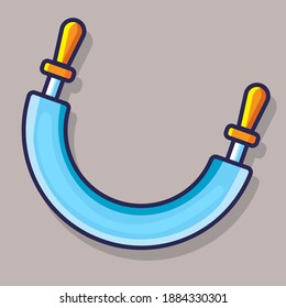 mezzaluna knife kitchen utensil isolated vector illustration in flat style 