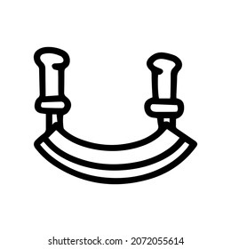 mezzaluna knife line vector doodle simple icon