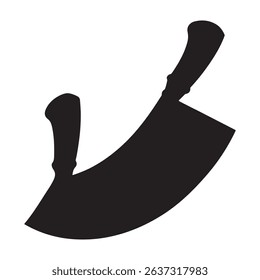 Mezzaluna knife vector Icon isolated on white background.