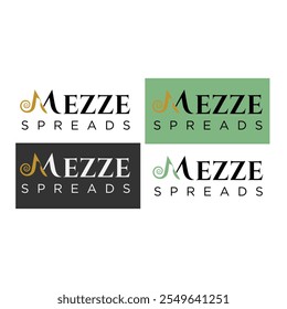 Mezze Difunde Logotipo De Restaurante Mediterráneo.