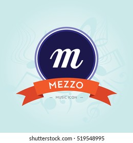 Mezzo Music Symbol Logotype Vector Icon Symbol Design