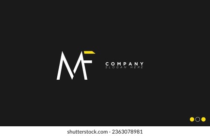 Letras alfabéticas MF Iniciales logotipo de monograma FM, M y F