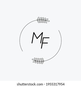 MF Beauty vector initial logo, handwriting logo of initial signature
